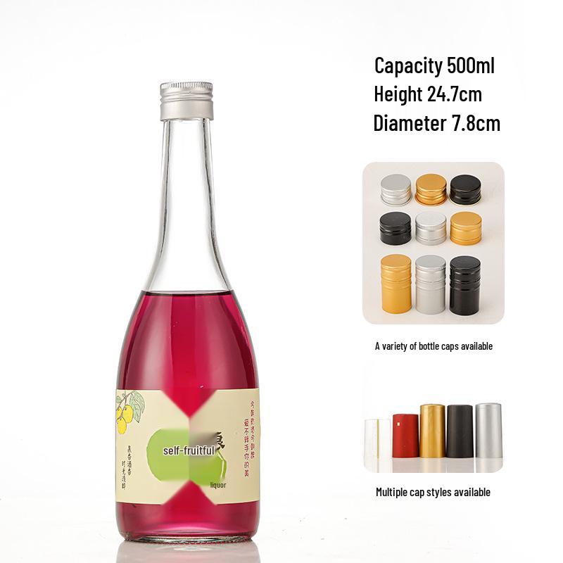 New Arrival Frosted Glass Wine Bottle – Transparent, Sealed, and Ideal for Baijiu or Homebrew