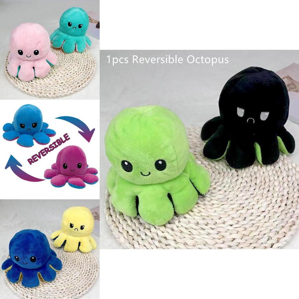 Adorable Double-sided Flip Reversible Octopus Plush Toy For Kids Soft And Cuddly Marine Life Stuffed Animal