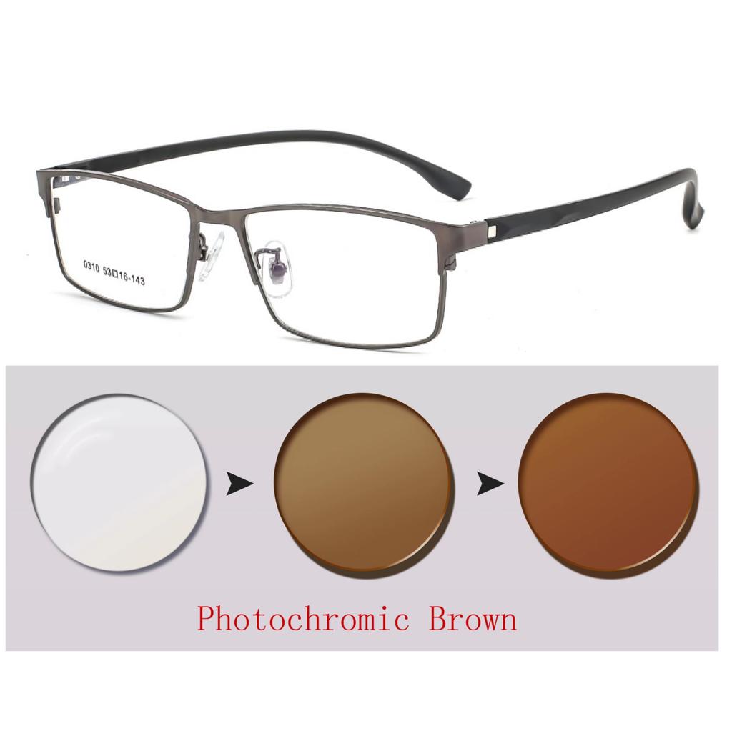 New Myopia Photochromic Sunglasses Fashion Chameleon Gray Lens Metal Legs With Degrees +1 to +3