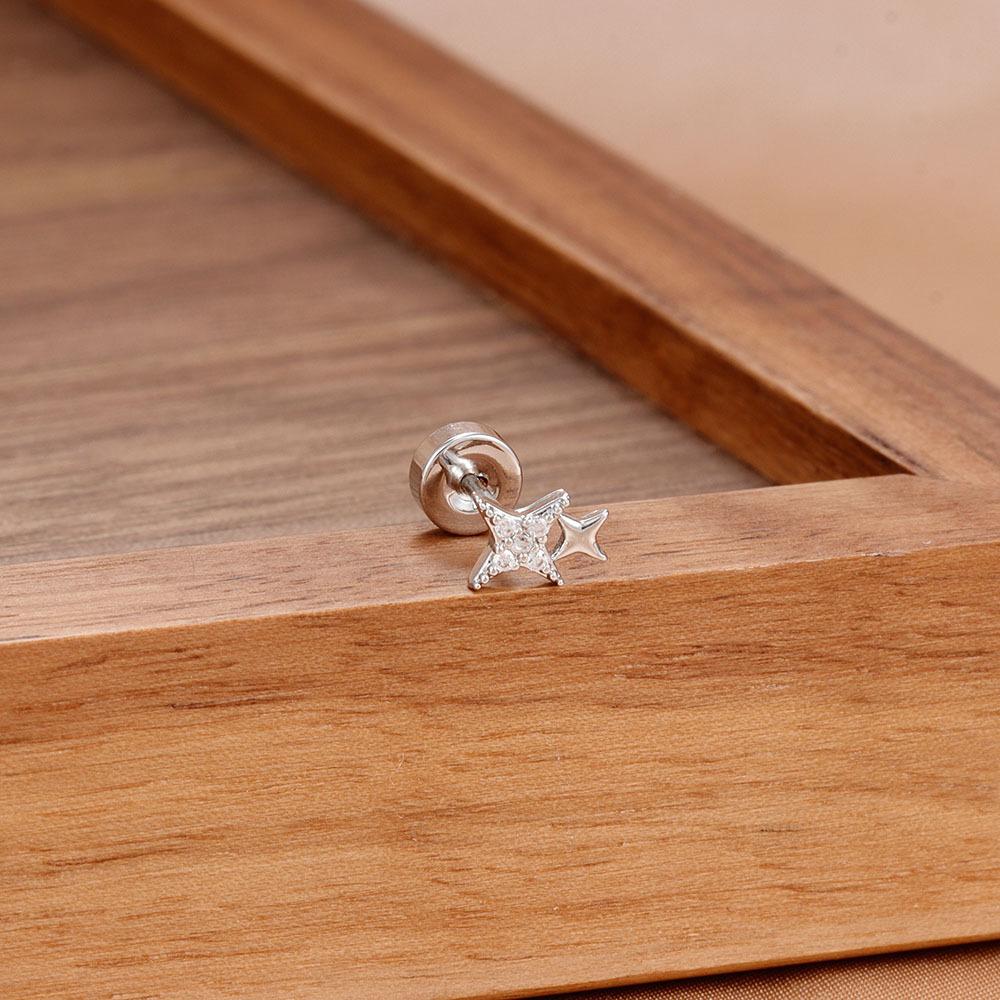 Charm Small Star Earring Minimalist Inlaid Mini CZ Zircon Stud Earrings,Ear Hole Can Be Worn for Sleeping,chic Jewelry Wholesale