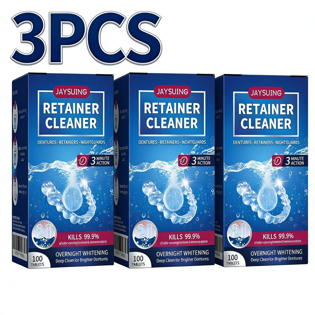 Jaysuing Tabletki do Czyszczenia Protez Olśniewająco Białe Protezy Świeży Oddech Pielęgnacja Jamy Ustnej Tabletki Czyszczące