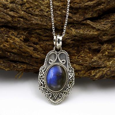 925 Sterling Silver Labradorite Gemstone Women Necklace, Gift For Her, Boho Necklace, Statement Jewelry, Birthstone Gift