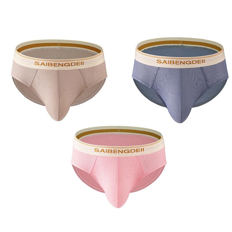Men's Thin Breathable Sexy Triangle Underwear Men's Solid Color Simple Shorts