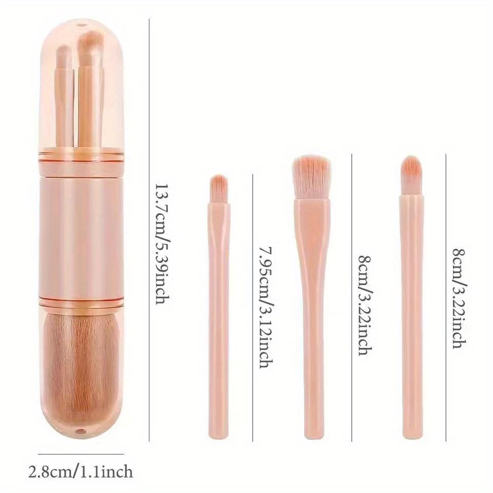 4 In 1 Mini Cute Makeup Brush Travel Makeup Brushes Set Professional Foundation Blending Powder Eye Shadow Brush