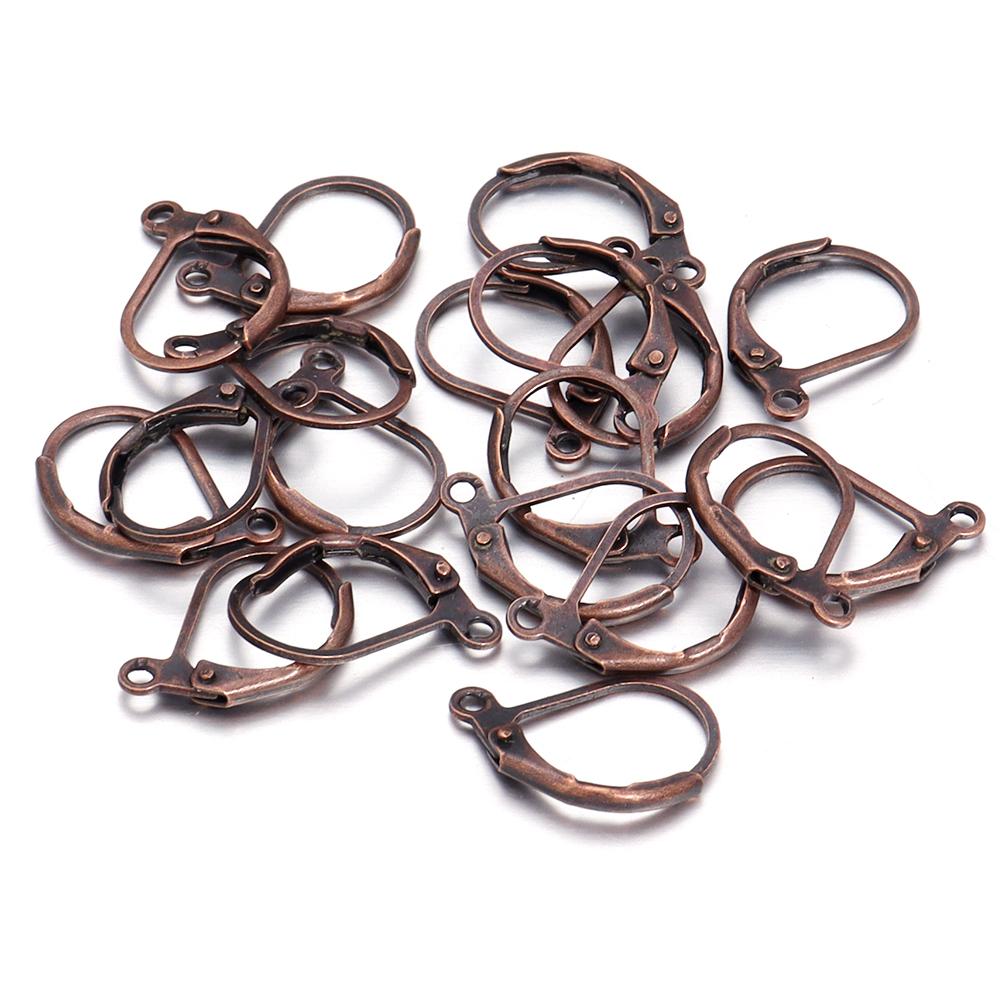 50pcs/lot D Shape Earring Hooks French Lever Back Earwire Alloy Earrings Clasps For Jewelry Making Findings DIY Accessories