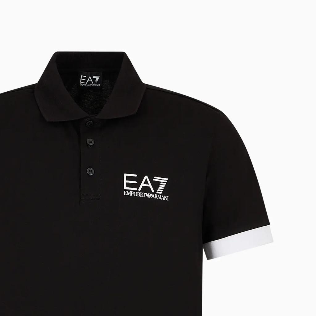 Emporio Armani EA7 SS24 Polo Shirt Men's Black 3DPF03-PJ02Z-1200