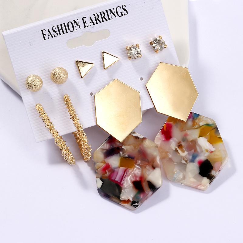 Women's Tassel and Pearl Crystal Stud Earring Set