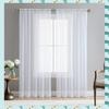 A71P 2Pcs Super Soft Great Hand Feeling White Tulle Curtains For Living Room Decoration Modern Veil Chiffon Solid Sheer Voile