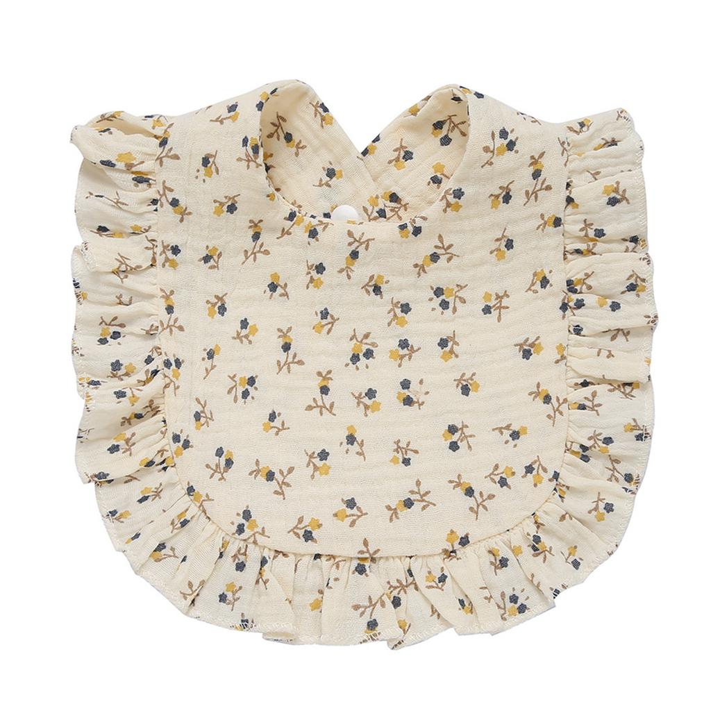 Floral Feeding Bib Burp Cloth Bib for Baby Boy Girl Gender Neutral Cotton Handkerchief Teether Drooling Bib for Newborn
