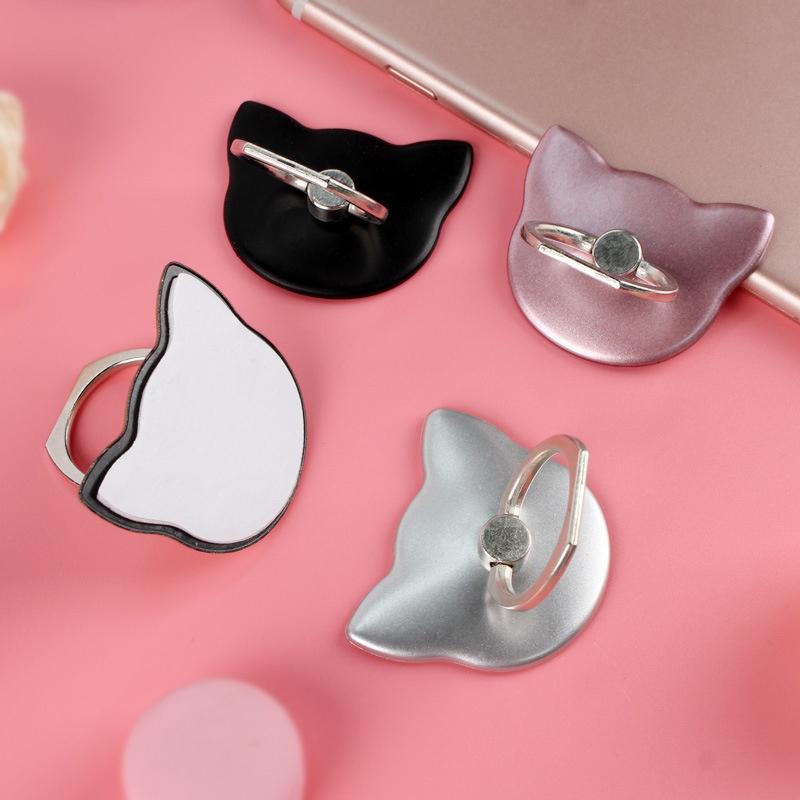 4 Pcs Cat Shape Phone Holder 360 Degree Metal Finger Ring Holder Luxury Women for Phone Stand