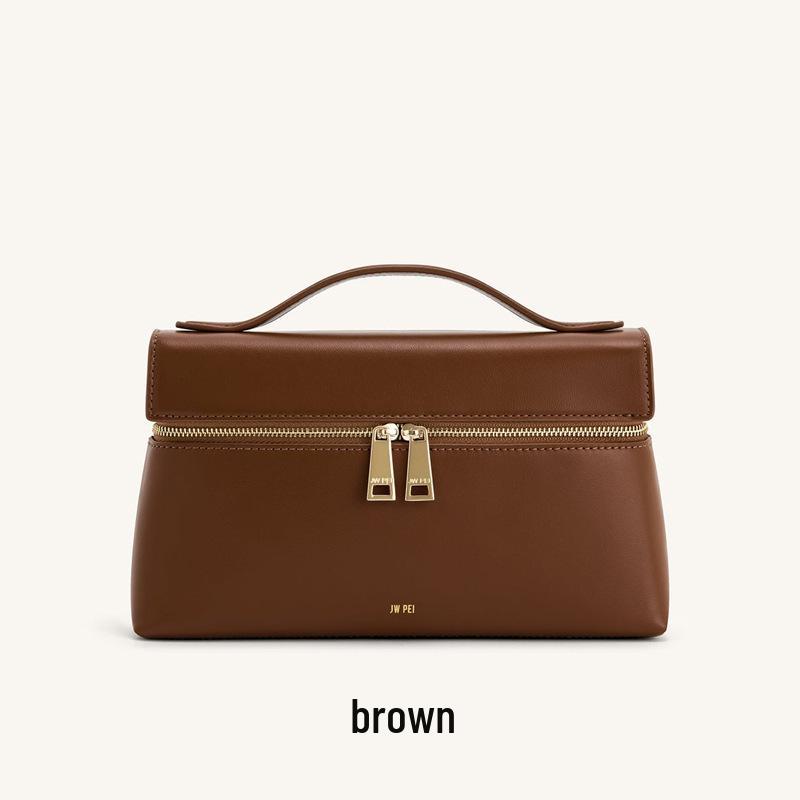 JWPEI Cross-Border Spot Lunch Box Shoulder, Messenger, and Tote Bag - Genuine Leather, Unique Niche Design