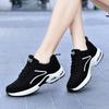 Women's Black Comfortable Fly Knit Mesh Sports Shoes - Breathable, Casual, Versatile with Thick Sole