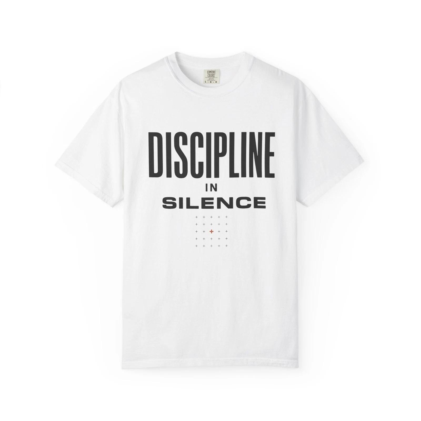 

Discipline in Silence T-T-Shirt | Minimal Typographic Tee XL