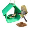 Rainproof Bird Feeder House Shape Hanging Bird Feeder Weatherproof Outdoor Bird Feeder for Patio Deck Terrace Garden Backyard