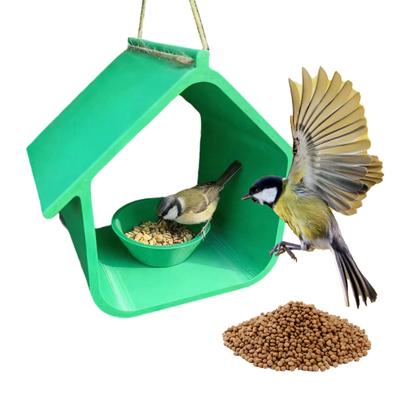 Rainproof Bird Feeder House Shape Hanging Bird Feeder Weatherproof Outdoor Bird Feeder for Patio Deck Terrace Garden Backyard