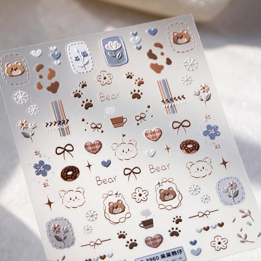 

Magico Mojiji Cute Ferrite Cartoon Matte Nail Stickers - Dizzy Bear (TS-3960)