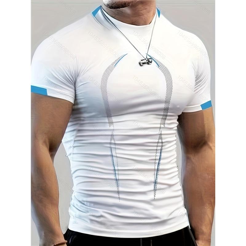 

Летняя мужская спортивная тренировочная дышащая одежда с короткими рукавами, быстросохнущая мужская спортивная мода, футболка с короткими рукавами XXXL