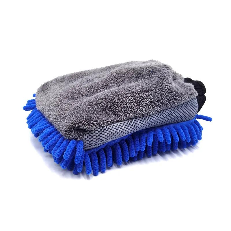 Large Microfiber Car Wash Mitt Waterproof Chenille Gloves Thick Car Cleaning Mitt Wax Detailing Auto Care Double-faced Glove