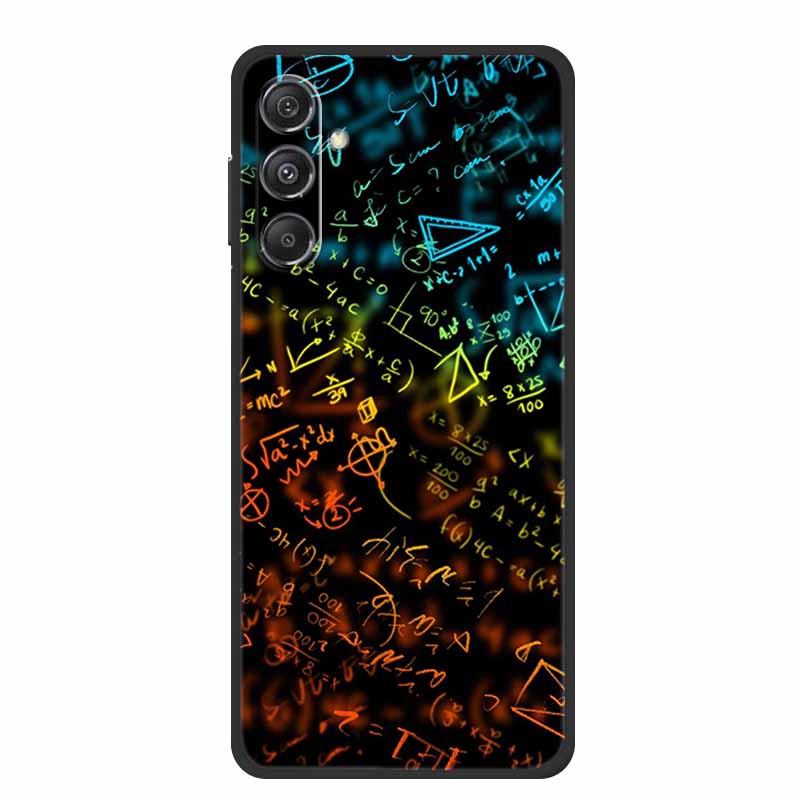 For Samsung Galaxy M36 A17 5G Case Flower Black Silicone Soft Back Cover For Samsung Galaxy S25 FE Plus Phone Case Coque Cartoon