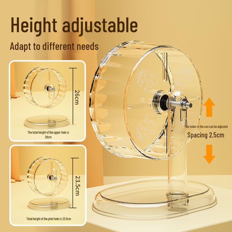 Silent Running Wheel for Small Pets - Cute Hamster Exercise Toy with Transparent Stand