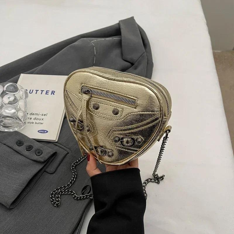 Neue Luxus-Design Kleine Umhängetaschen für Damen Mode Marke Herz Crossbody Bags Damen Reise PU Leder Box Reißverschluss Handtaschen