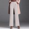 Women Autumn and Winter Straight Vintage Pants Elastic High Waist Casual Trousers
