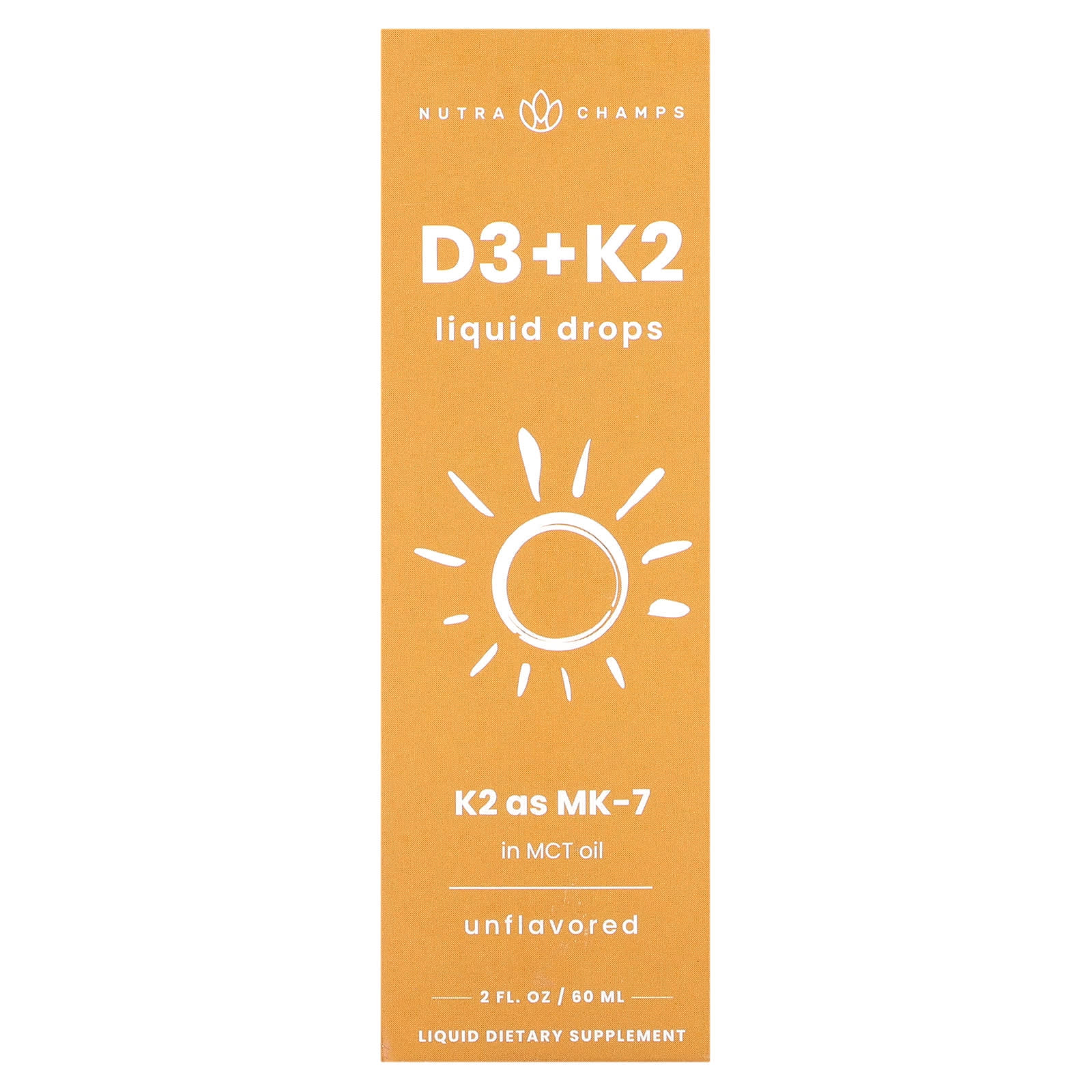 

D3 + K2 Liquid Drops, Unflavored, 60Ml(2Fl Oz)