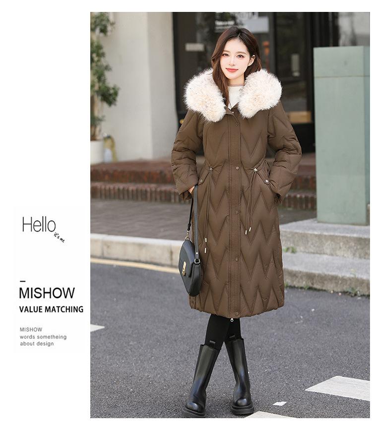 Women's Long Big Fur Collar Down Cotton Cotton Coat