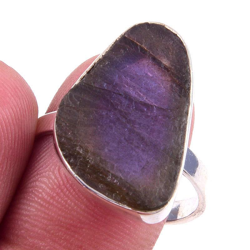

Natural Labradorite Gemstone Handmade 925 Solid Sterling Silver Ring S.10 U0U10
