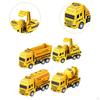 4x Pull Back Engineering Vehicles Movable Joints Xmas Gifts Sturdy Treasure Box Children Toy Yellow