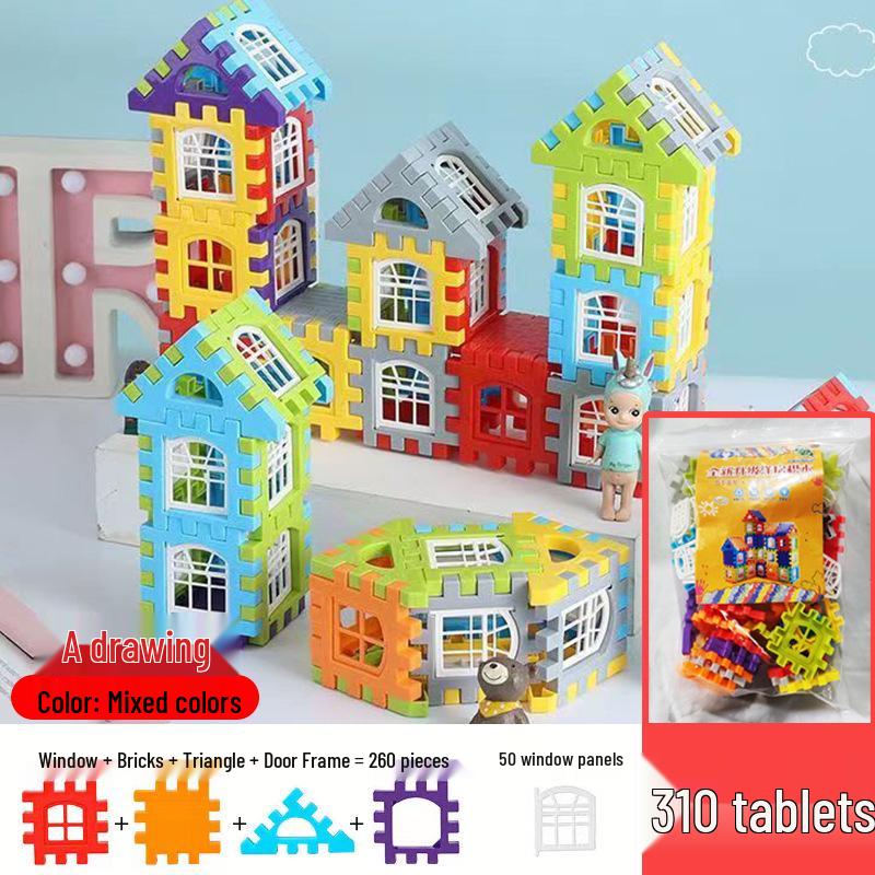 Grand Ensemble de Blocs de Construction Emboîtables pour Enfants de 3 à 6 Ans - Jouet Éducatif en Plastique pour l'Assemblage de Maison
