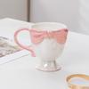 Japanische Schleife Keramik Eisbecher Mädchenherz hoher Fuß Dessertbecher hochwertiges Design Nischengeschenktasse