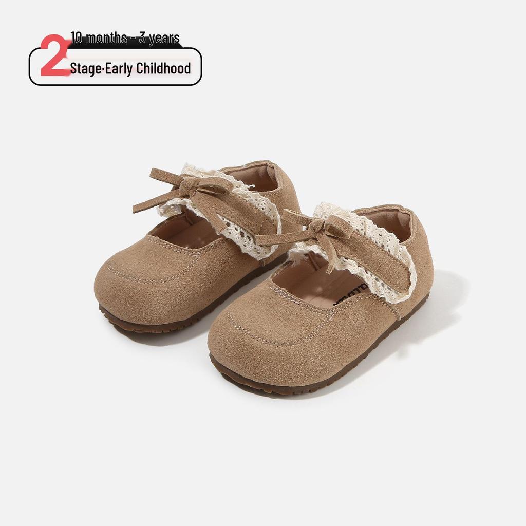 Frühling 2026 Baby Mädchen Schleife Weiche Sohle Leder Lauflernschuhe - Prinzessinnen Ballerinas