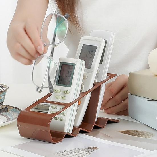 Desktop Storage Rack Remote Control Holder Multiple Compartments Space-Saving Stationery Mobile Phone Organizer