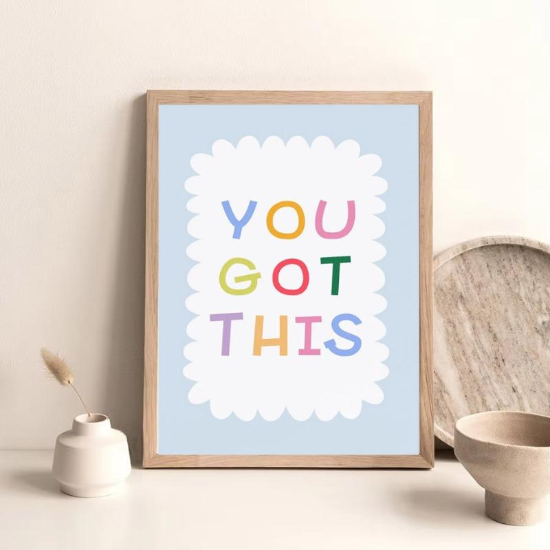 Colorful Kids Digital Text Inspirational Quotes Poster Fun Inspirational Artwork Positive Quotes For Kids Parenting Room Decor