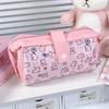 Cartoon Canvas Pen Bag Portable Large Capacity Pencil Case Multifunction Pen Pouch Gift
