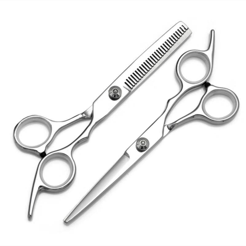 Stainless Steel Professional Barber & Pet Scissors Set - Thinning & Flat-blade Hairdressing Shears