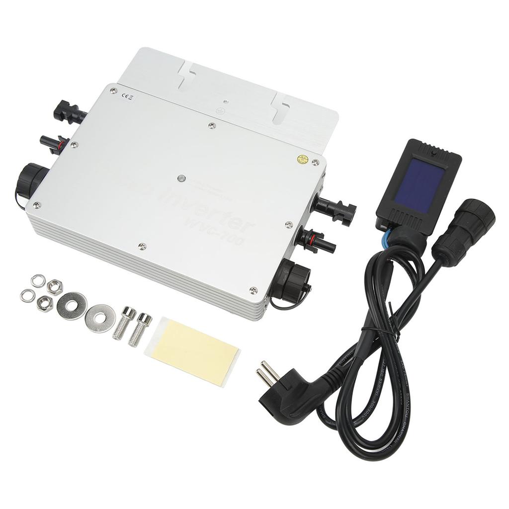 WVC700W Solar Grid Tie Inverter Solar PV Inverter with Waterproof LCD Screen Silver