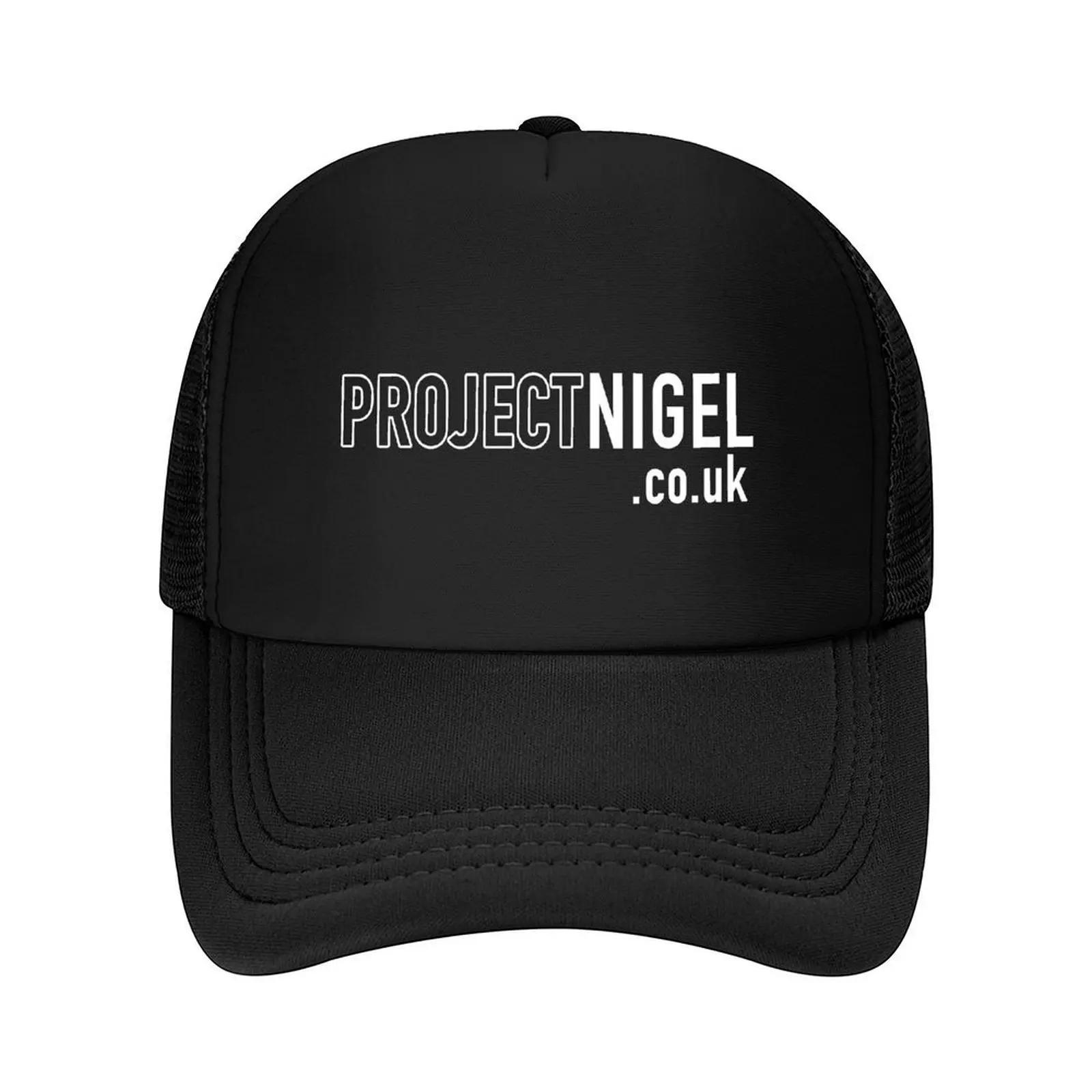 

Project Nigel Statement Outline White on Dark PNO1 Baseball Cap Rave funny hat Designer Unisex Womens
