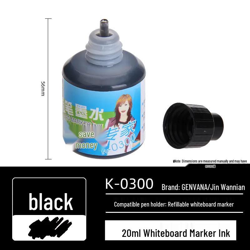 Jin Wannian 20mm Wide Tip Refillable Whiteboard Marker with Erasable Flat Big Square Tip for Bold Writing