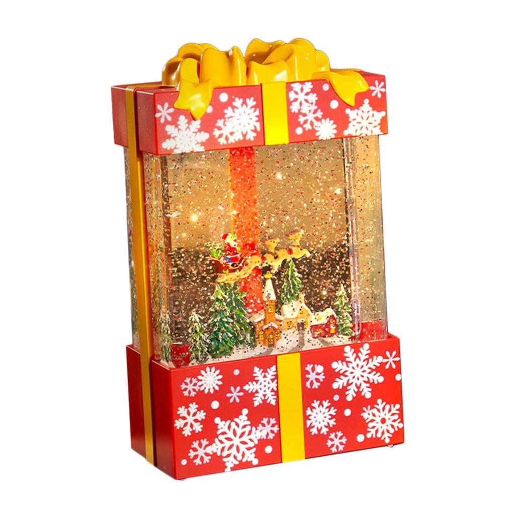 Musical Snowglobe Gift Box Christmas Music Box for Living Room Cafes Holiday