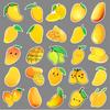 50 Mango Doodle Personalized Cartoon Fruit Children's Reward DIY Mobile Case Suitcase Stickers Waterproof