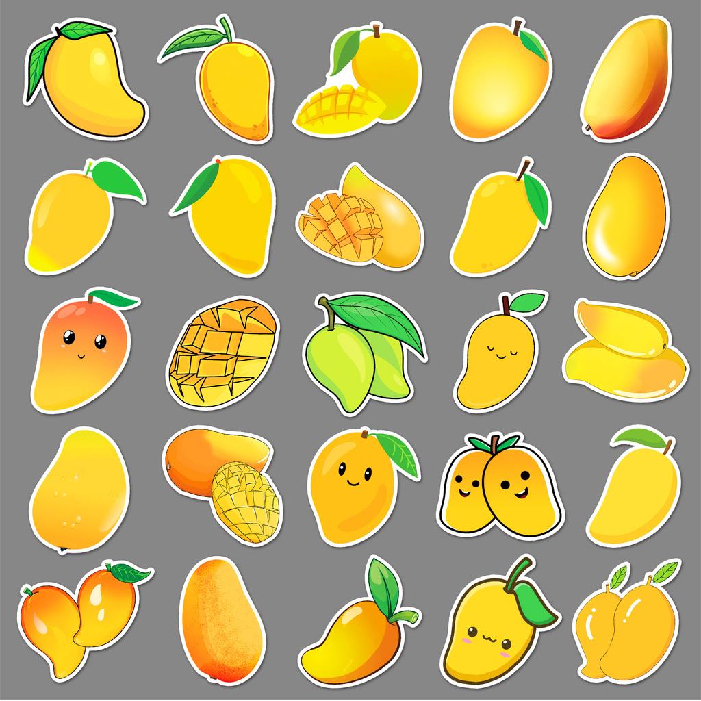 50 Mango Doodle Personalized Cartoon Fruit Children's Reward DIY Mobile Case Suitcase Stickers Waterproof