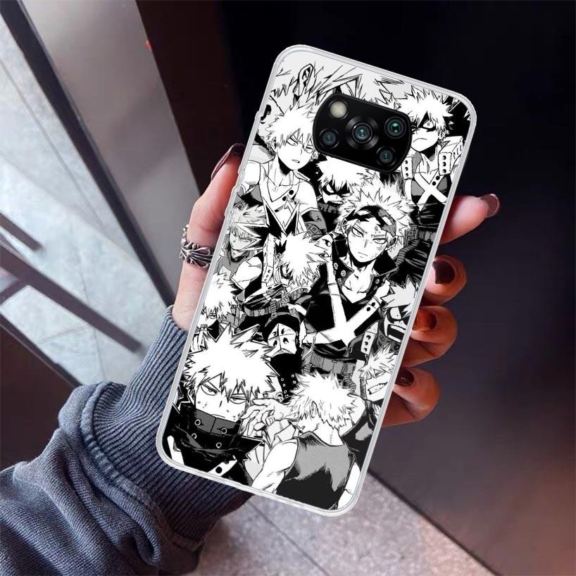Bakugou Katsuki MHA My Hero Phone Case For Xiaomi Poco X5 X6 X7 Pro F7 Ultra M7 Redmi 15C 15 13C 13 12C 12 10 10C 10A 9 9C 9T 9A