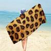 Leopard Print Beach Towel, Furry Animal Pattern, Quick Dry Microfiber, Oversized for Beach Pool, Fashion Gift