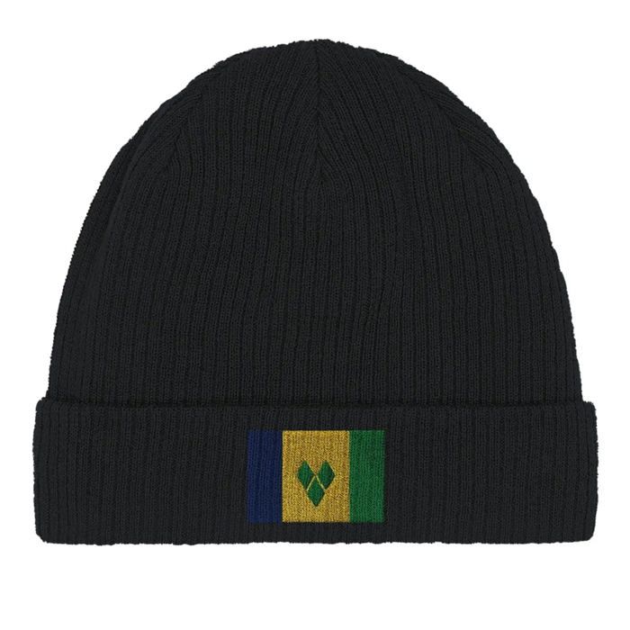 Bonnet Drapeau Saint-Vincent-et-les-Grenadines En Noir