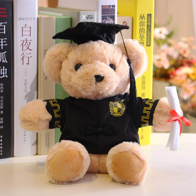 Wear Doctor Hat Bear Doll Doctor Bear Cute Plush Toy Teddy Bear Graduation Bear Doll Graduation Season Gift