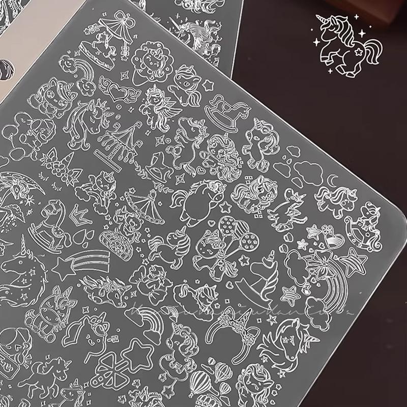 2026 Year Of The Horse Nail Stamping Plates Cute  Year'S Horse Pattern Stencil Nail Art Stamps Template Nail Tools