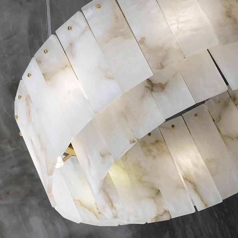 All-Copper Marble Downlight: Modern Minimalist Pendant for Living Room, Bedroom, Dining, or Bar.