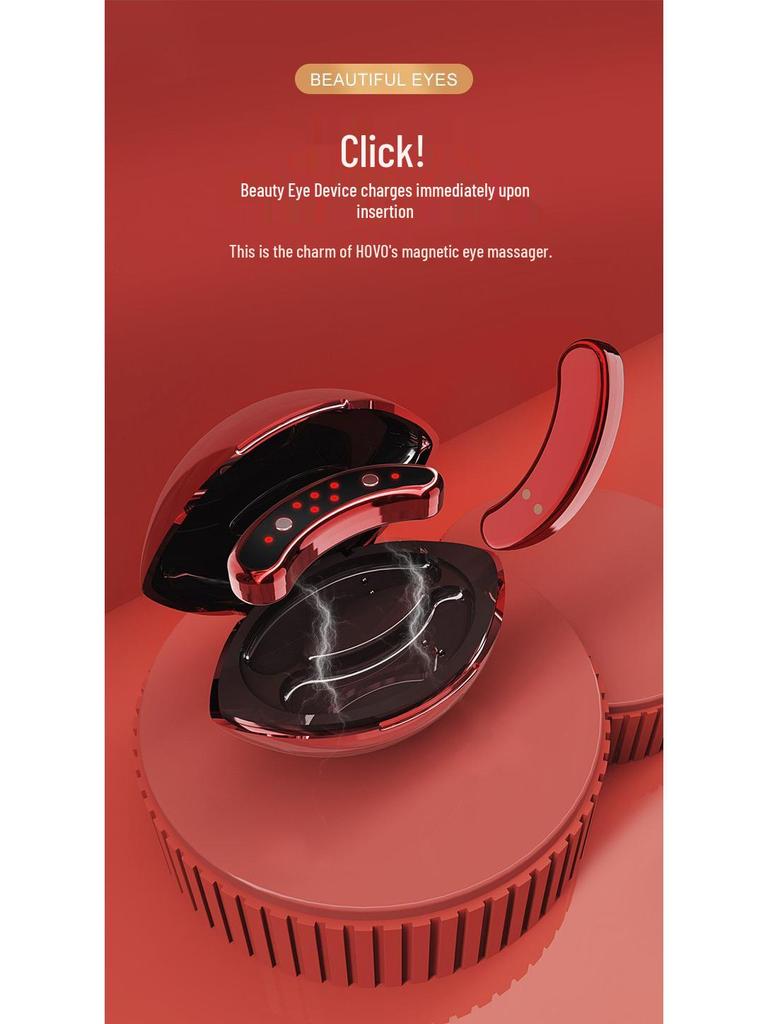 Magnetic Eye Massager for Dark Circles: Beauty Device with Vibration Therapy and Eye Patches